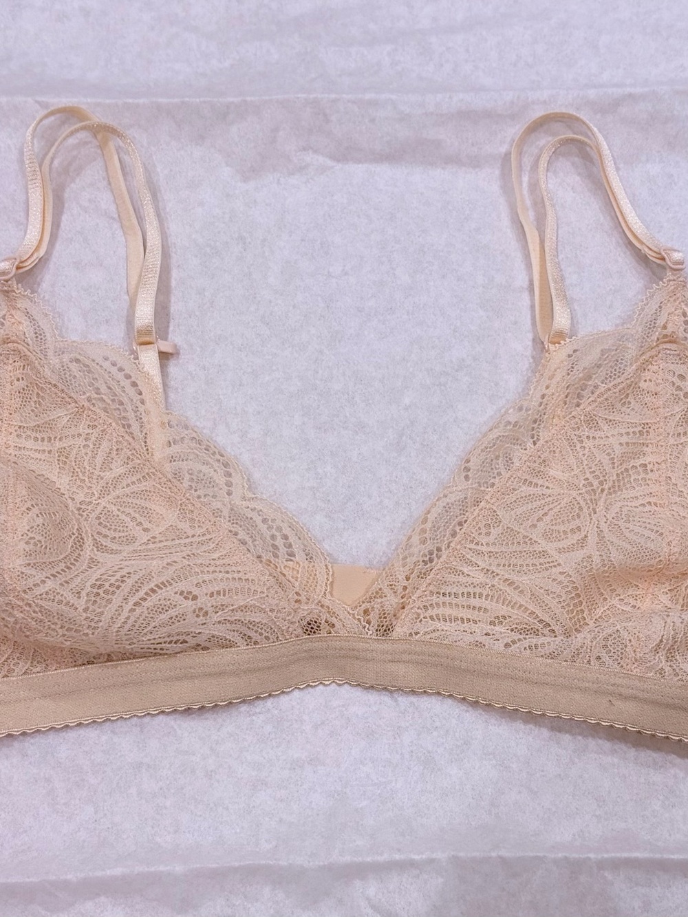 Talula Lace Triangle Bralette in Nude - M